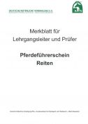 Merkblatt für Lehrgangsleiter und Prüfer "Pferdeführerschein Reiten" (Download)